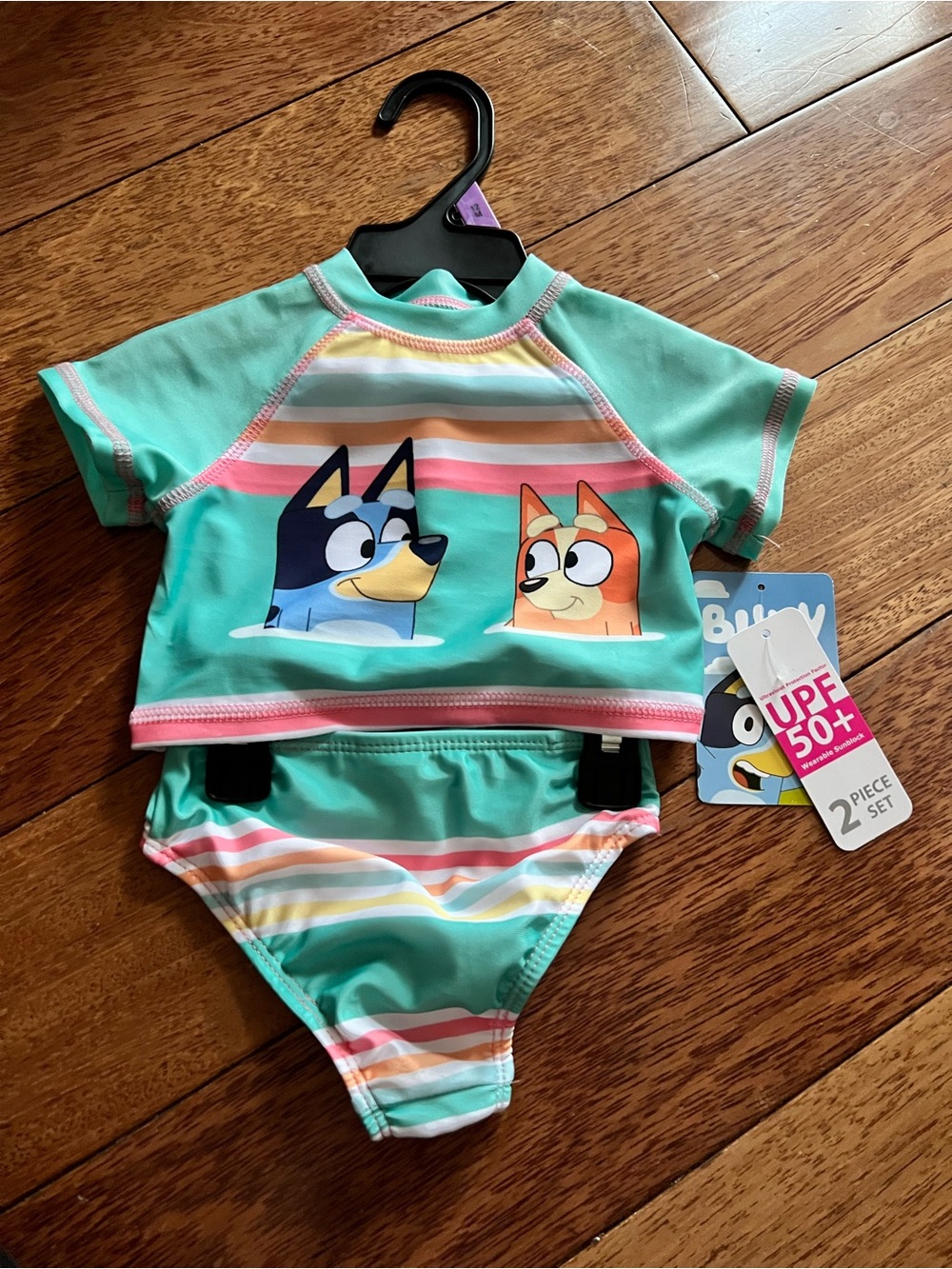 Bluey 2 Piece Swimsuit, Girls 12M
